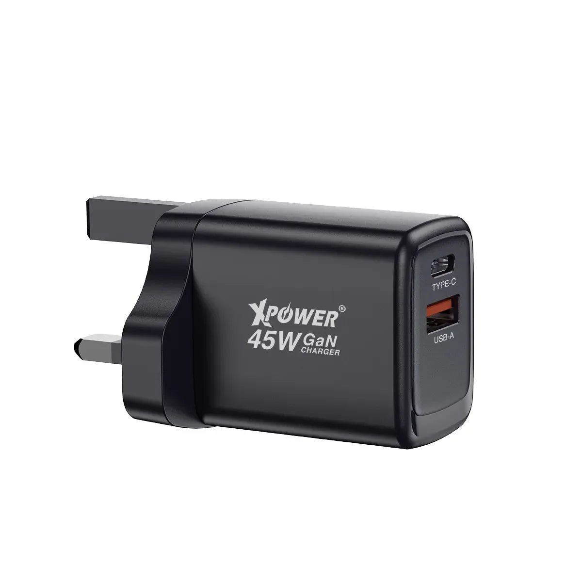 XPower 45W GaN Mini Wall Charger - Black - Tashqila XPower 45W GaN Mini Wall Charger - Black - Tashqila